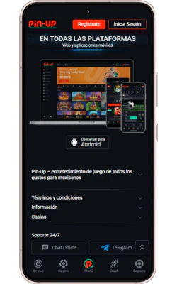 Accediendo al sitio oficial de Pin-Up Casino Apk.