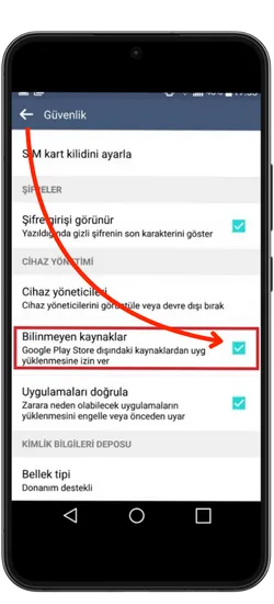 Güvenlik Ayarları Pin-up
